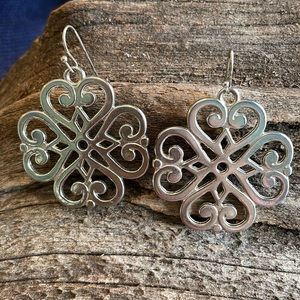 Silver Geometric Celtic Pattern Design Earrings